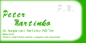 peter martinko business card